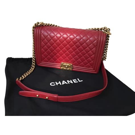 boy chanel bag red|pre owned Chanel boy bag.